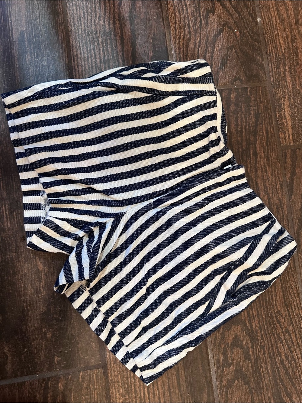 Banana Republic Striped Navy and White Knit Shorts 2